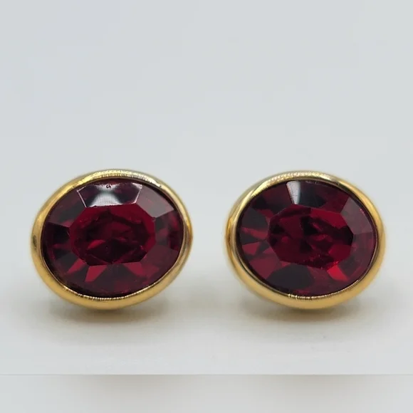 Vintage Ruby Red Earrings #2295 - Picture 10 of 12